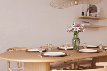 Noira Ovalt Matgrupp 220 cm med 6 Dastoori Matstol - 2220068-6,2098439-1 - Natur - Möbler - Bord & matgrupp - Matgrupp