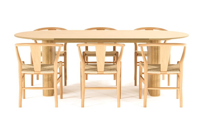 Noira Ovalt Matgrupp 220 cm med 6 Dastoori Matstol - Natur - Möbler - Bord & matgrupp - Matgrupp