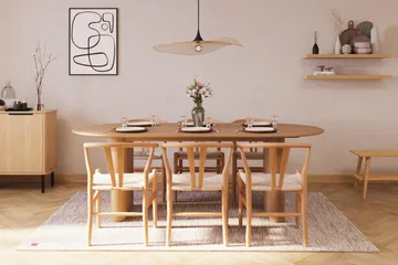 Noira Ovalt Matgrupp 220 cm med 6 Dastoori Matstolar - Natur - Möbler - Bord & matgrupp - Matgrupp