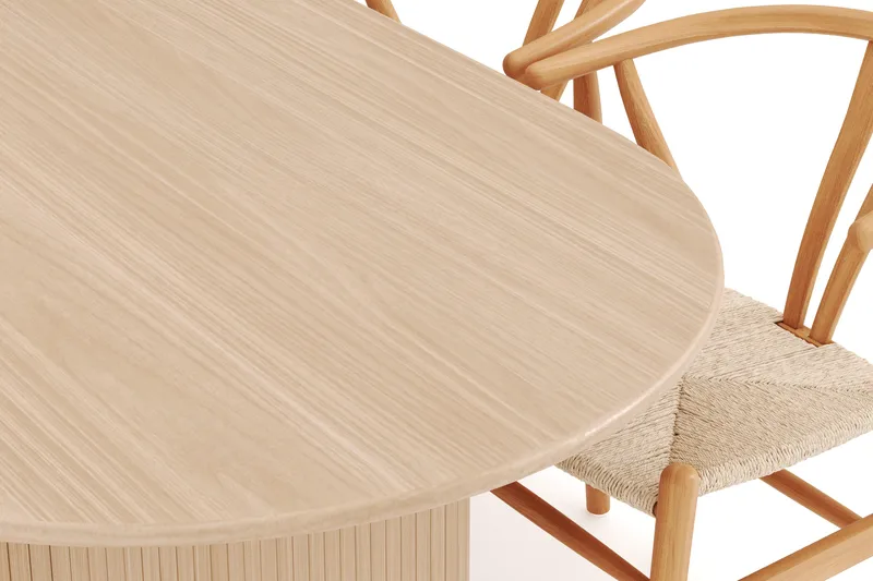 Noira Ovalt Matgrupp 220 cm med 6 Dastoori Matstolar - Natur - Möbler - Bord & matgrupp - Matgrupp