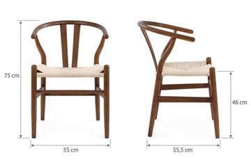 Noira Rektangulär Matgrupp 220 cm – Matbord med 6 Dastoori Matstolar i Trä med Valnötsutseende - Brun - Möbler - Bord & matgrupp - Matgrupp