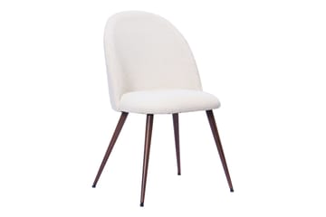 Noira Runt Litet Matbord Massiv Valnöt 120 cm med 4 Nibe Plus Matstolar - Brun / Vit Bouclé / Metallben Valnöt - Möbler - Bord & matgrupp - Matgrupp