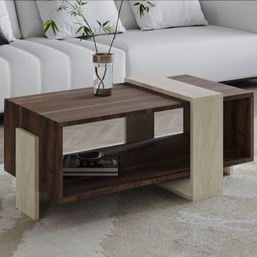 Norell Soffbord 90x40x49 cm - Travertine Walnut - Möbler - Bord & matgrupp - Soffbord