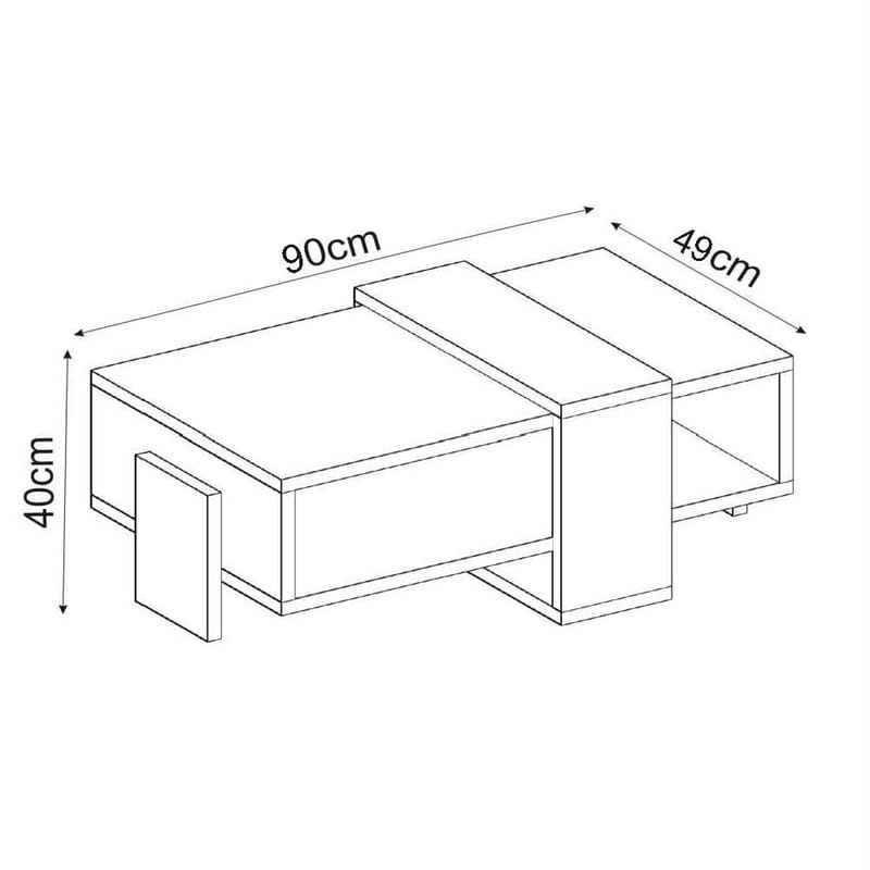 Norell Soffbord 90x40x49 cm - Travertine Walnut - Möbler - Bord & matgrupp - Soffbord