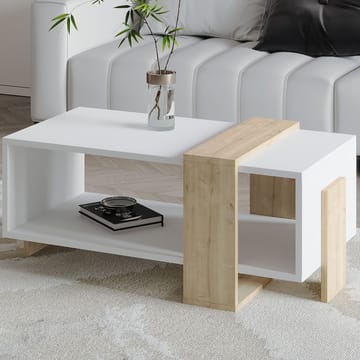 Norell Soffbord 90x40x49 cm - Vit och Sapphire Oak - Möbler - Bord & matgrupp - Soffbord