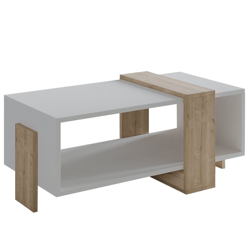 Norell Soffbord 90x40x49 cm - Vit och Sapphire Oak - Möbler - Bord & matgrupp - Soffbord