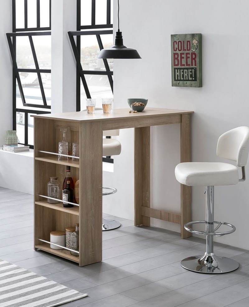 Norova Barbord 120 cm - Sonoma-ek/silver - Möbler - Bord & matgrupp - Barbord & ståbord