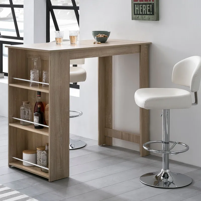 Norova Barbord 120 cm - Sonoma-ek/silver - Möbler - Bord & matgrupp - Barbord & ståbord