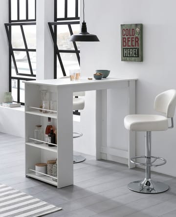 Norova Barbord 120 cm - Vit och silver - Möbler - Bord & matgrupp - Barbord & ståbord