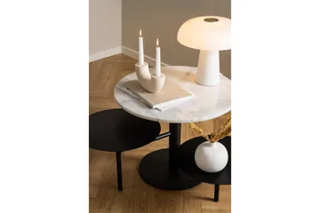Northmere Utdragbart Runt Soffbord 60 cm i Sten med Svängbara Sidoskivor - Vit - Möbler - Bord & matgrupp - Marmorbord