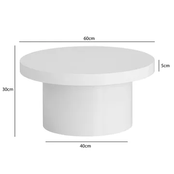 Norvasen Soffbord 60 cm Rund - Högglansvit - Möbler - Bord & matgrupp - Soffbord