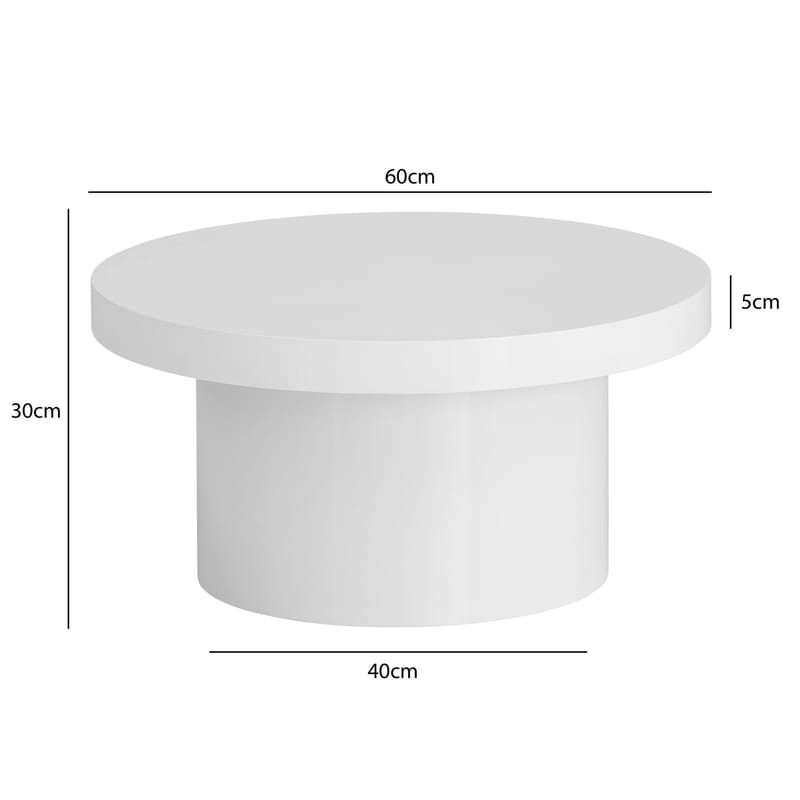 Norvasen Soffbord 60 cm Rund - Högglansvit - Möbler - Bord & matgrupp - Soffbord