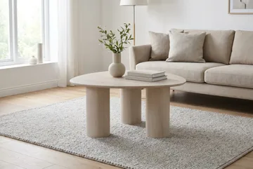 Nova Soffbord Triangelformat 85 cm - Vitlaserad - Möbler - Bord & matgrupp - Soffbord