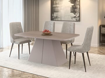 Novaj Matbord förlängningsbart 180-256 cm - beige, ljusbrun - Möbler - Bord & matgrupp - Matbord & köksbord