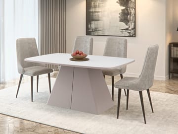 Novaj Matbord förlängningsbart 180-256 cm - beige, vit - Möbler - Bord & matgrupp - Matbord & köksbord