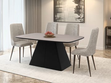 Novaj Matbord förlängningsbart 180-256 cm - svart, beige - Möbler - Bord & matgrupp - Matbord & köksbord