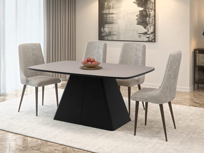 Novaj Matbord förlängningsbart 180-256 cm - svart, beige - Möbler - Bord & matgrupp - Matbord & köksbord