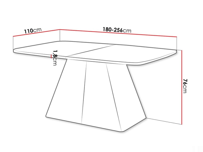 Novaj Matbord förlängningsbart 180-256 cm - svart, vit - Möbler - Bord & matgrupp - Matbord & köksbord