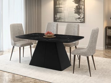 Novaj Matbord förlängningsbart 180-256 cm - Svart (marmor) - Möbler - Bord & matgrupp - Matbord & köksbord
