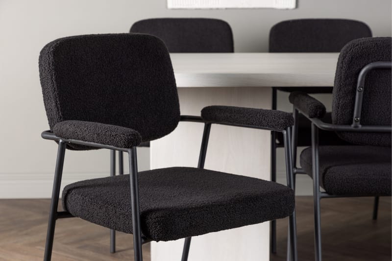 Olga Matgrupp 200 cm Rektangulär med 6 Yesterday Stolar - Svart - Möbler - Bord & matgrupp - Matgrupp