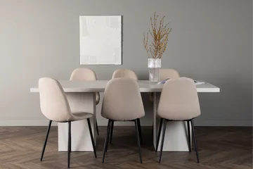 Olga Matgrupp 200 cm Rektangulär med 6 Polar Stolar - Beige - Möbler - Bord & matgrupp - Matgrupp