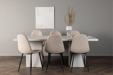 Olga Matgrupp 200 cm Rektangulär med 6 Polar Stolar - Beige - Möbler - Bord & matgrupp - Matgrupp
