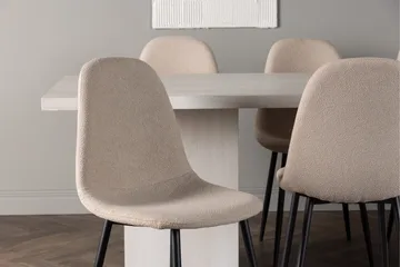 Olga Matgrupp 200 cm Rektangulär med 6 Polar Stolar - Beige - Möbler - Bord & matgrupp - Matgrupp