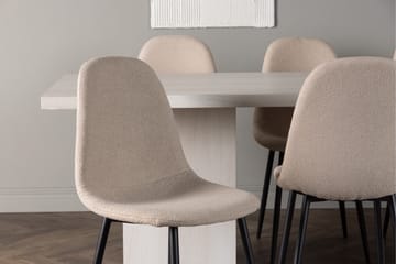Olga Matgrupp 200 cm Rektangulär med 6 Polar Stolar - Beige - Möbler - Bord & matgrupp - Matgrupp