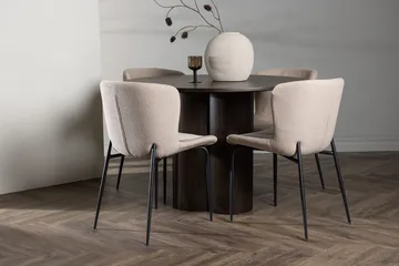 Mörkt trä/Beige/Svart - Natur/Beige/Svart