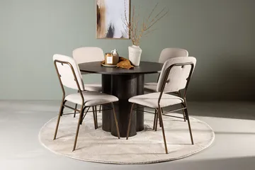 Mörkbrun - Beige och svart med mörkbruna ben