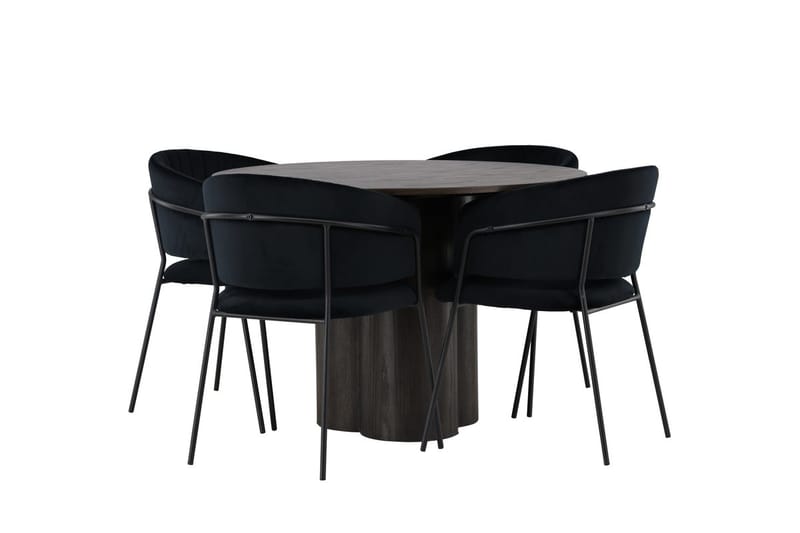 Olivero Matbord 110 cm Runt med 4 Selma Matstol - Möbler - Bord & matgrupp - Matgrupp