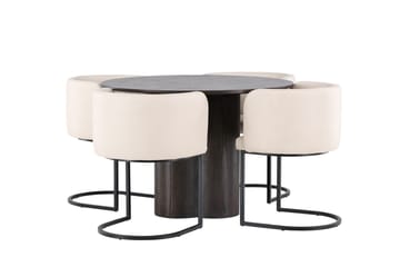 Olivero Matbord 110 cm Runt med 4 Simrishamn Matstol - Möbler - Bord & matgrupp - Matgrupp