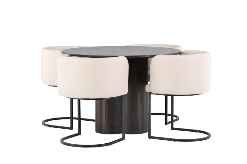 Olivero Matbord 110 cm Runt med 4 Simrishamn Matstol - Möbler - Bord & matgrupp - Matgrupp