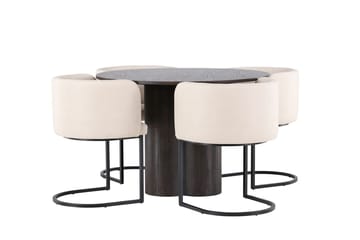 Olivero Matbord 110 cm Runt med 4 Simrishamn Matstol - Möbler - Bord & matgrupp - Matgrupp