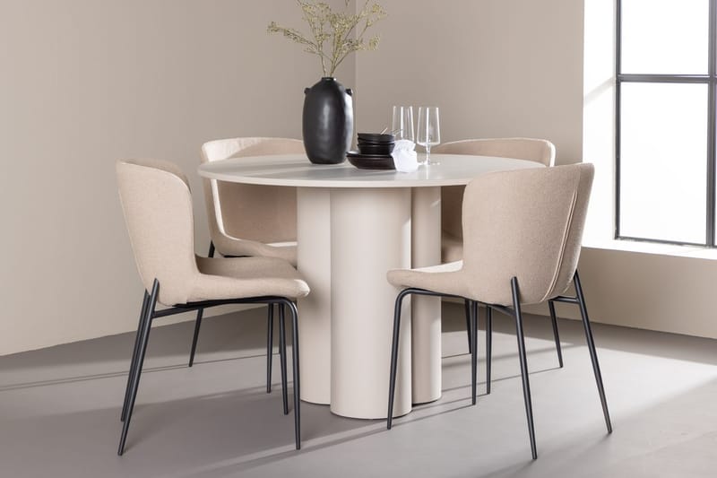 Olivia Matbord 110 cm med 4 Modesto Matstol