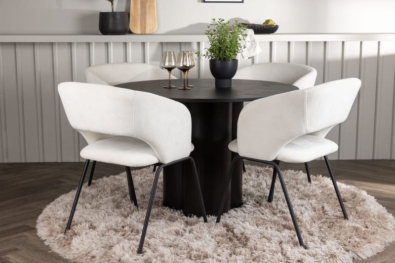 Olivia Matbord 110 cm Runt med 4 Day Matstol