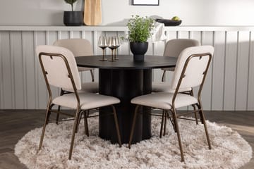 Olivia Matbord 110 cm Runt med 4 Seda Matstol - Möbler - Bord & matgrupp - Matgrupp