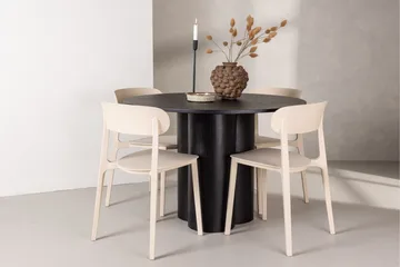 Olivia Matgrupp 110 cm Rund med 4 Åstol Stolar - Beige - Möbler - Bord & matgrupp - Matgrupp