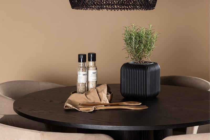 Olivia Matgrupp 110 cm Rund med 4 Berit Stolar - Beige - Möbler - Bord & matgrupp - Matgrupp