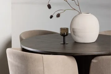 Olivia Matgrupp 110 cm Rund med 4 Berit stolar - Beige - Möbler - Bord & matgrupp - Matgrupp