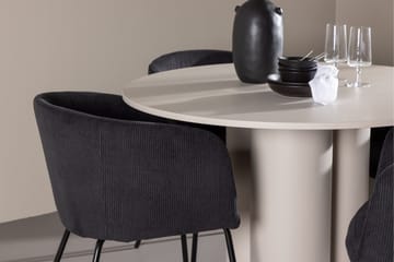 Olivia Matgrupp 110 cm Rund med 4 Berit stolar - Beige/Svart - Möbler - Bord & matgrupp - Matgrupp