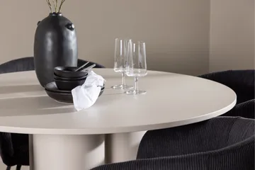 Olivia Matgrupp 110 cm Rund med 4 Berit stolar - Beige/Svart - Möbler - Bord & matgrupp - Matgrupp