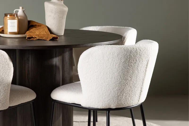 Olivia Matgrupp 110 cm Rund med 4 Edina Stolar - Mocca - Möbler - Bord & matgrupp - Matgrupp