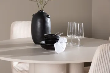 Olivia Matgrupp 110 cm Rund med 4 Leone stolar - Beige/Beige - Möbler - Bord & matgrupp - Matgrupp