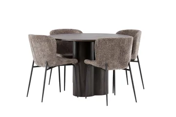 Olivia Matgrupp 110 cm Rund med 4 Modesto stolar - Beige - Möbler - Bord & matgrupp - Matgrupp