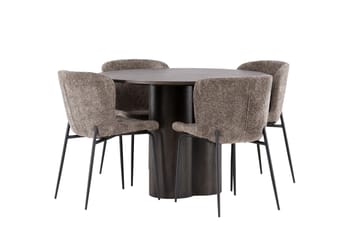 Olivia Matgrupp 110 cm Rund med 4 Modesto stolar - Beige - Möbler - Bord & matgrupp - Matgrupp