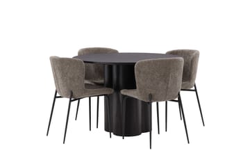 Olivia Matgrupp 110 cm Rund med 4 Modesto Stolar - Beige - Möbler - Bord & matgrupp - Matgrupp