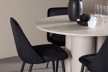 Olivia Matgrupp 110 cm Rund med 4 Night stolar - Beige/Svart - Möbler - Bord & matgrupp - Matgrupp