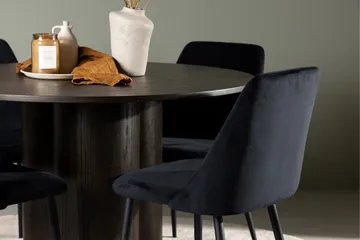 Olivia Matgrupp 110 cm Rund med 4 Night stolar - Svart - Möbler - Bord & matgrupp - Matgrupp