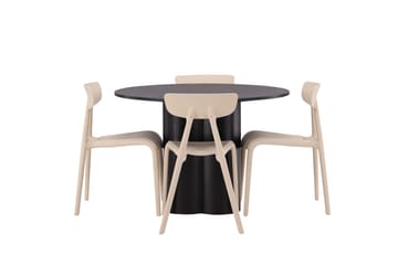 Olivia Matgrupp 110 cm Rund med 4 Ursholmen Stolar - Beige - Möbler - Bord & matgrupp - Matgrupp